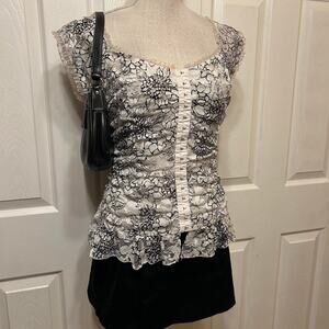 ING black and white lace top